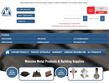 Tablet Screenshot of menzies-metal.com